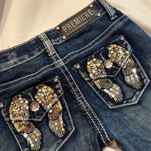 Sequin Angel Wings Jeans